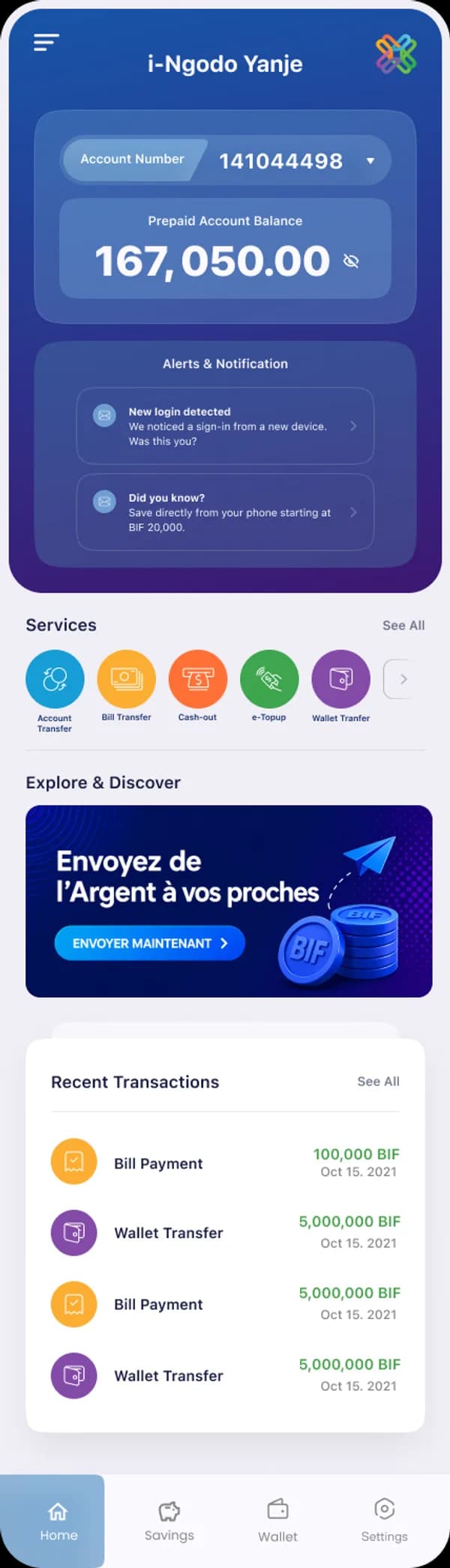 IngodoYanje mobile wallet account dashboard